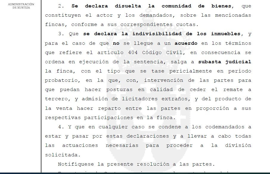 sentencia judicial extinción de condominio garón abogados