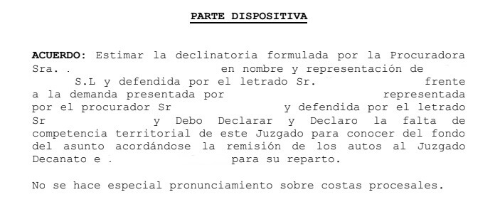 declinatoria caso de exito garon abogados